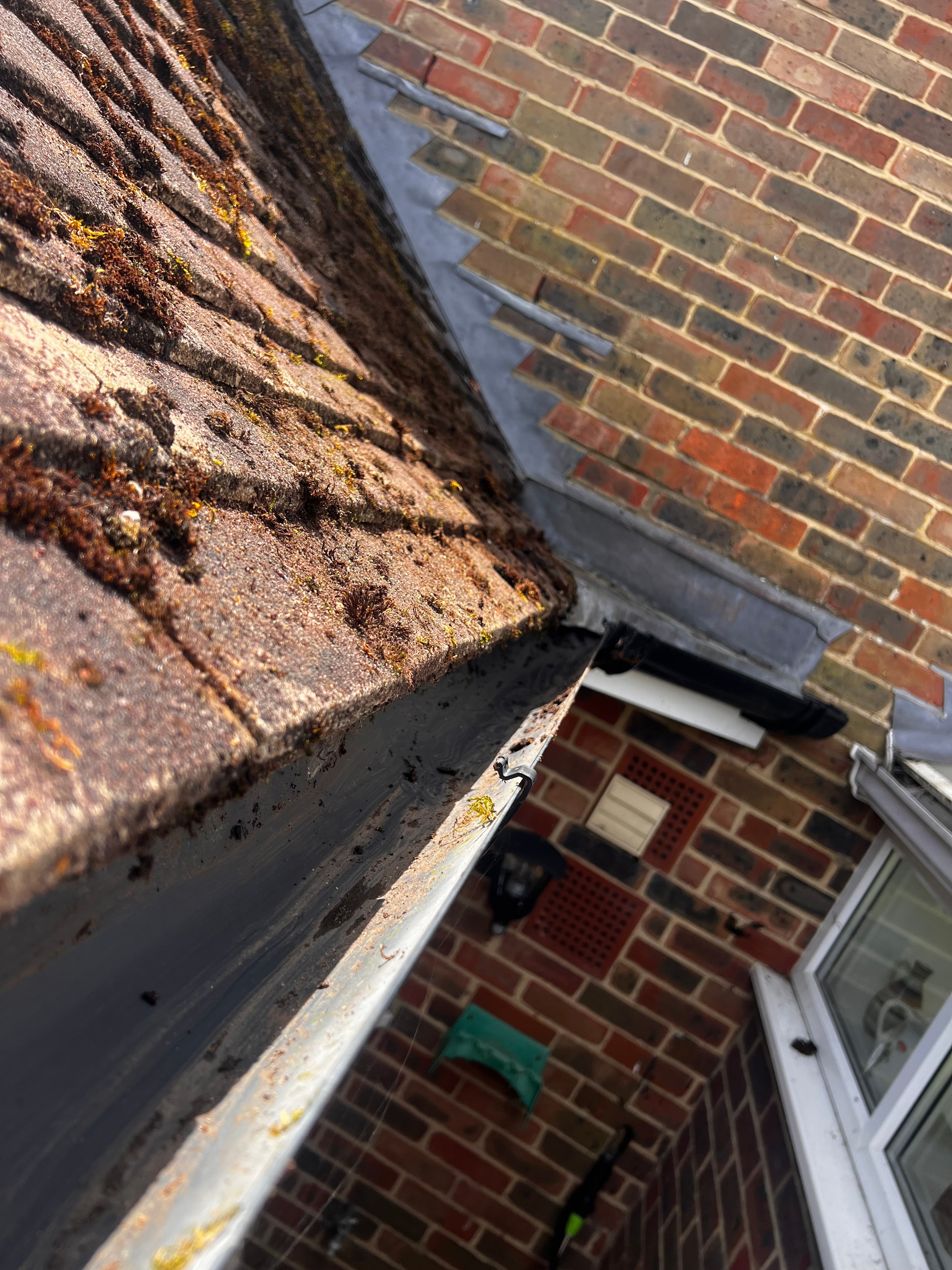 Clean gutters on a brick residential property